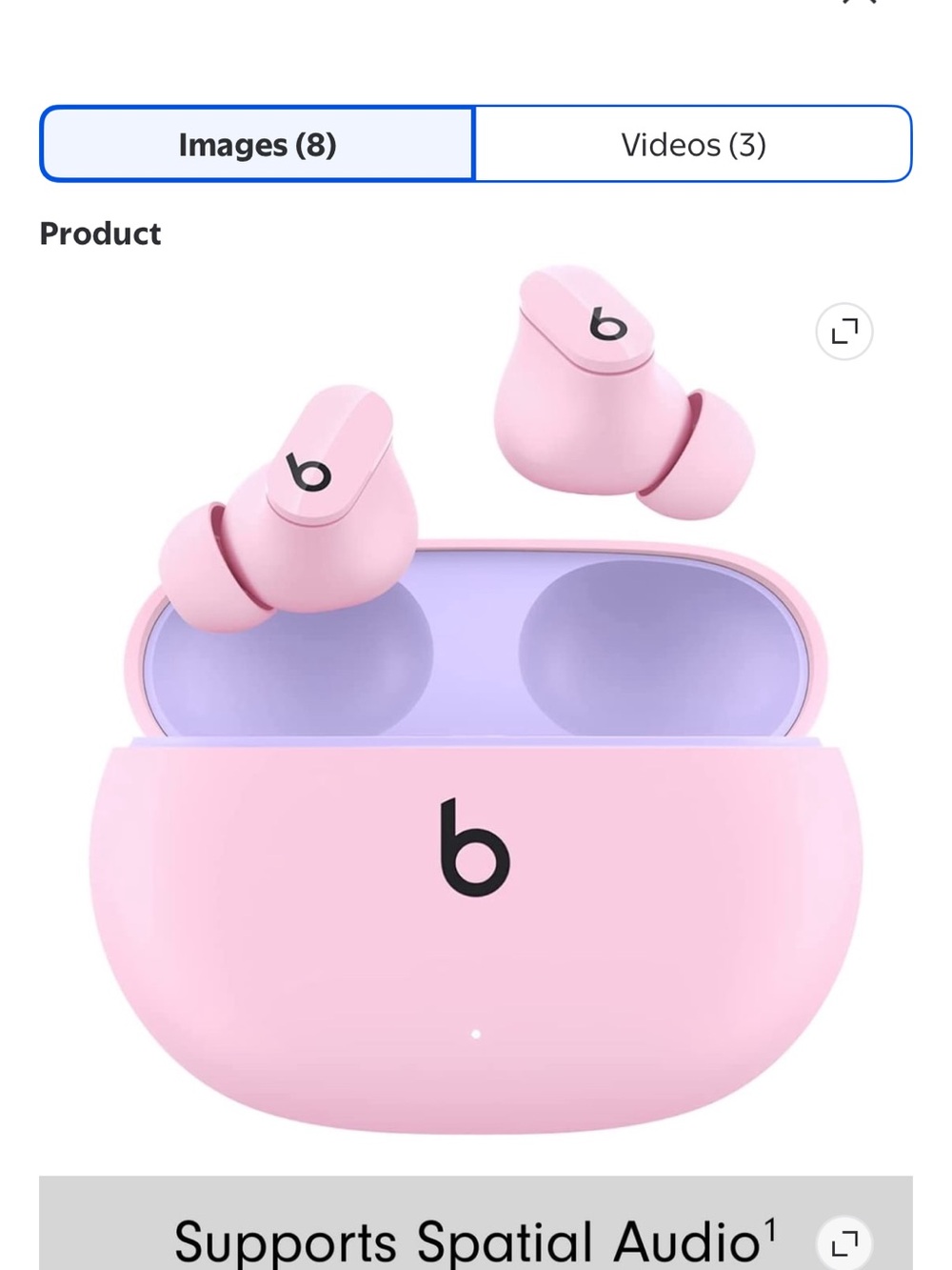 Beats by Dre Studio Buds Wireless Earbuds - Pink with Lavender Interior